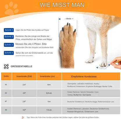 Hochwertige Hunde Schuhe - Rutschfeste Sohle / Atmungsaktiv / Wasserfest