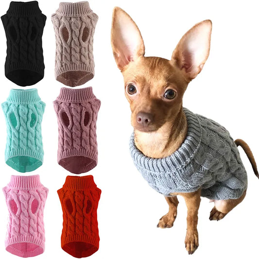 Welpen-Hundepullover für kleine bis mittelgroße Hunde Kleidung Winter Warme Haustier Rollkragen Chihuahua Weste Weiche Mantel Teddy Jacke