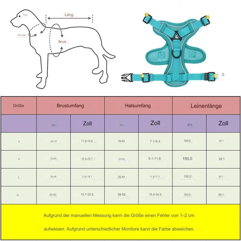 Hundegeschirr Set mit einer 1,5 m Leine für kleine bis mittelgroße Hunde